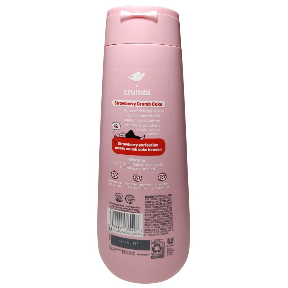 New Dove X Crumbl Moisturizing Liquid Body Wash Strawberry Crumb Cake 20 oz - Picture 4 of 4